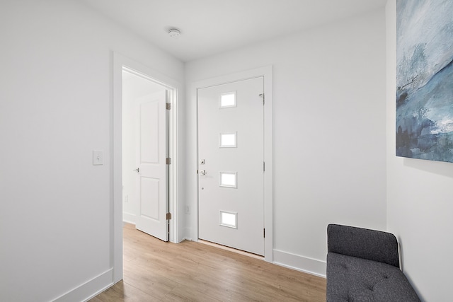 entryway featuring plenty of natural light and light wood-type flooring