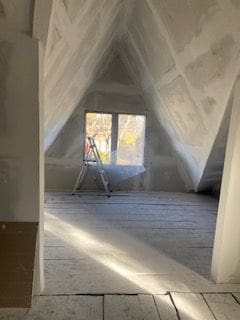 view of unfinished attic