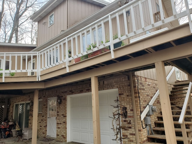 view of property exterior with a garage