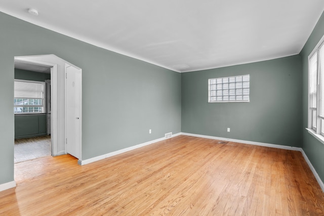 empty room featuring light hardwood / wood-style flooring