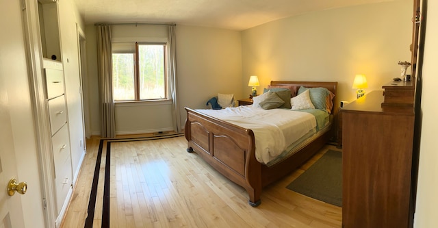 bedroom featuring light hardwood / wood-style floors