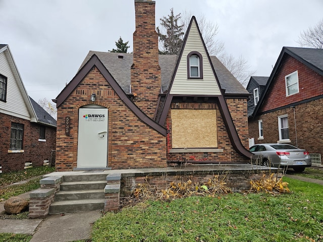 view of tudor-style house