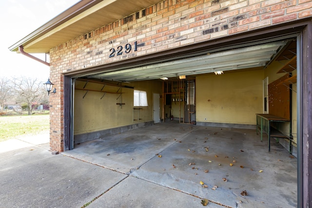 view of garage