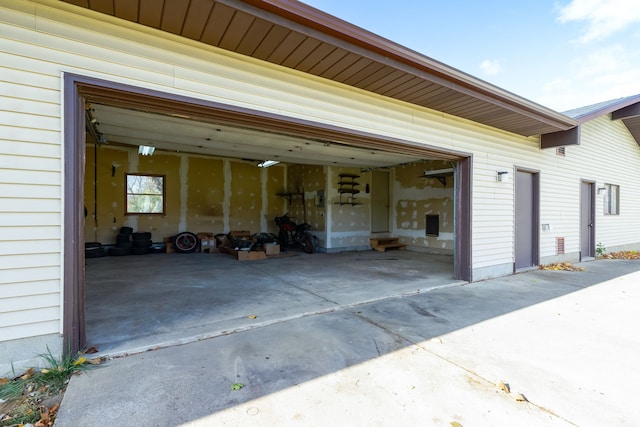 view of garage