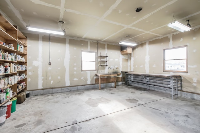 basement with plenty of natural light