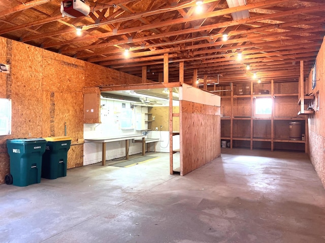 basement featuring plenty of natural light