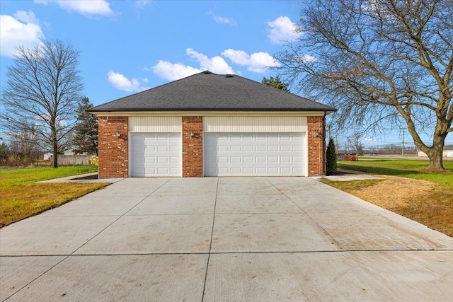 view of side of home with a garage