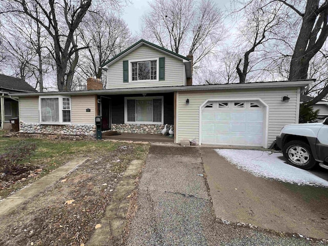 view of property with a garage