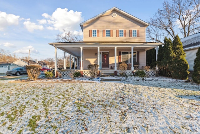 view of front of property with covered porch