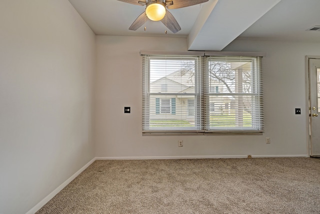 2765 Fox Hollow Ct, Lake Orion, MI 48360 - empty room featuring carpet floors, ceiling fan, and baseboards