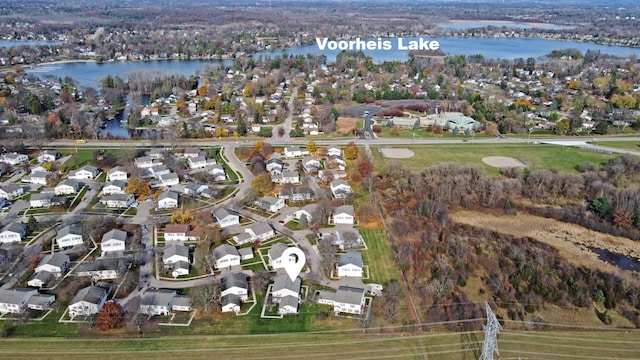 2765 Fox Hollow Ct, Lake Orion, MI 48360 - aerial view of residential area with a nearby body of water