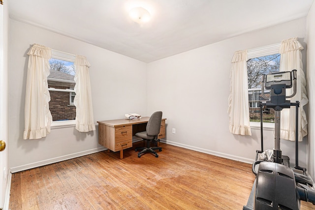 office area featuring light wood-type flooring