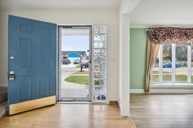 entrance foyer featuring light hardwood / wood-style floors