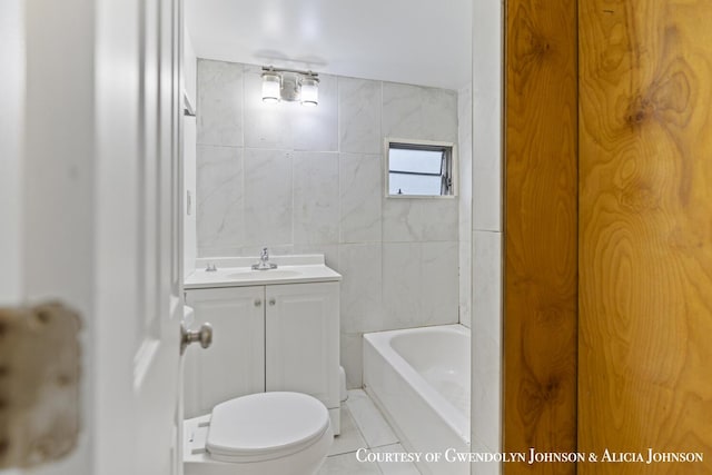 100 Inca Dr SW, Grand Rapids, MI 49548 - full bathroom featuring vanity, toilet, tile walls, and tile patterned flooring
