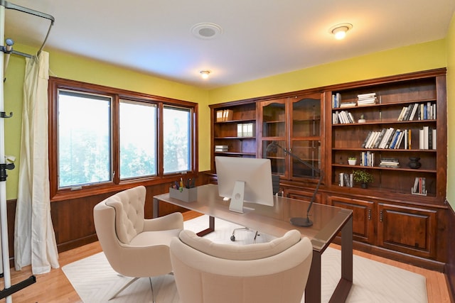 office area featuring light wood-style floors
