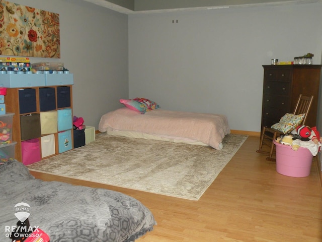 bedroom with hardwood / wood-style floors