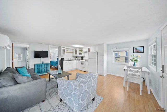 living room featuring light hardwood / wood-style floors