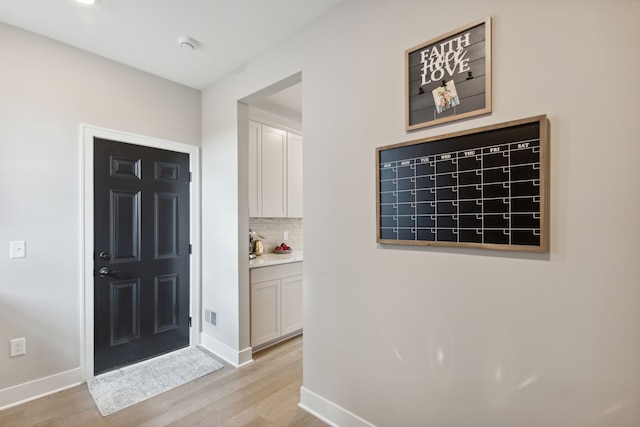 entryway featuring light hardwood / wood-style flooring