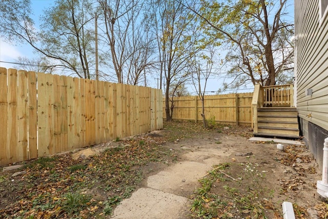 view of yard featuring a deck