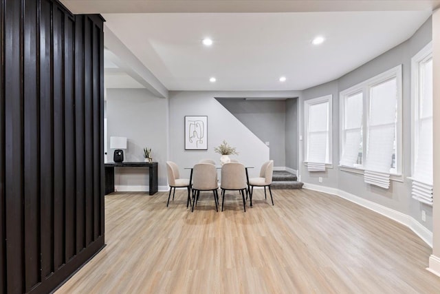 interior space with light wood-type flooring