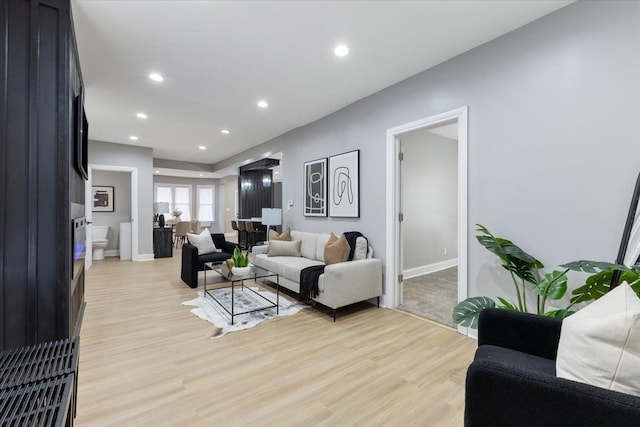 living room featuring light hardwood / wood-style floors