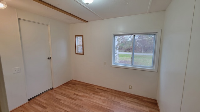 unfurnished bedroom with light hardwood / wood-style flooring