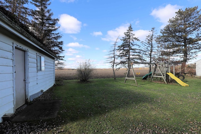 view of yard featuring a playground