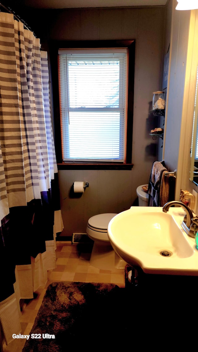 bathroom with sink and toilet