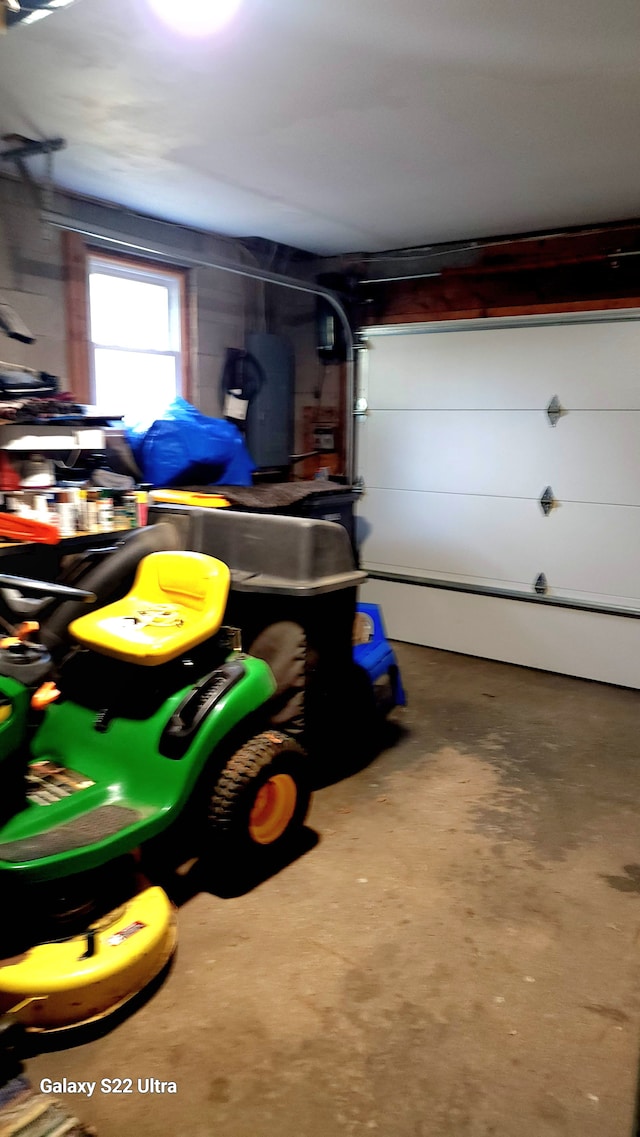 garage with a baseboard radiator