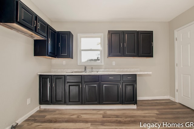 kitchen with wood-type flooring and sink