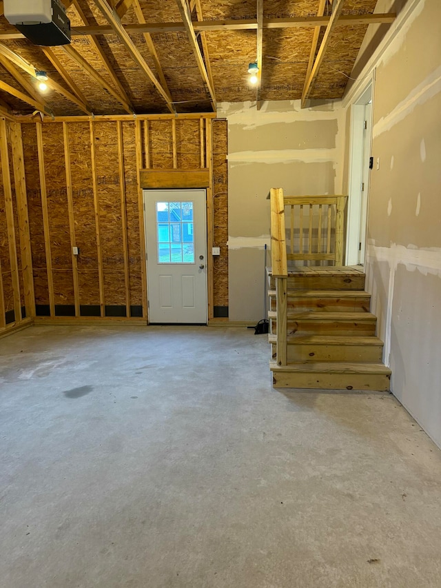 interior space featuring concrete floors