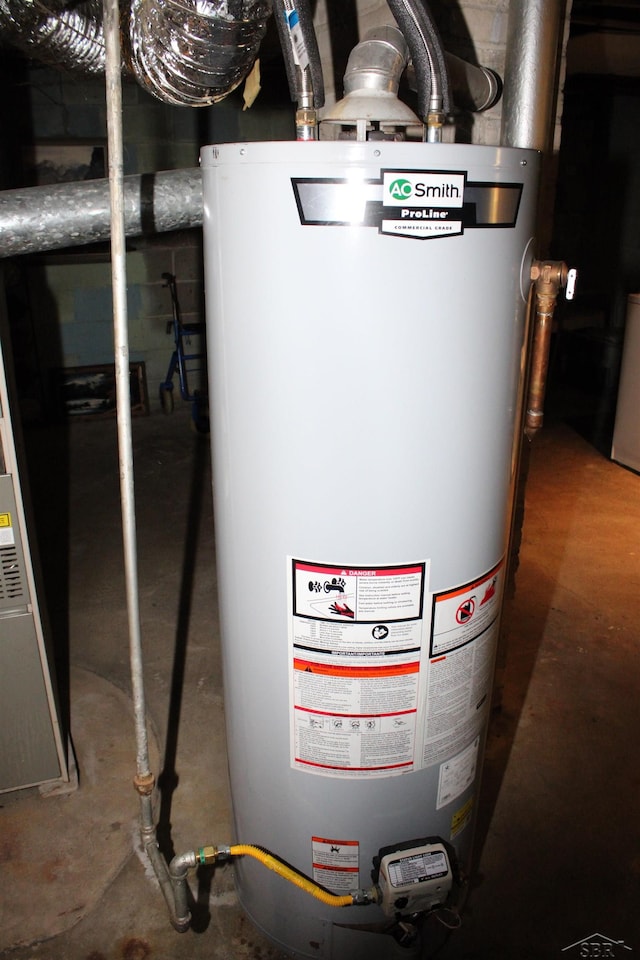 utilities featuring gas water heater