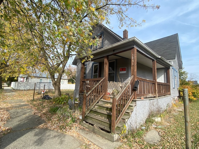 view of front of house with a porch