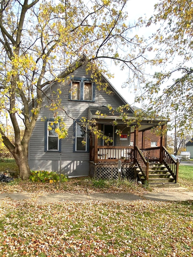 view of front of home with a porch