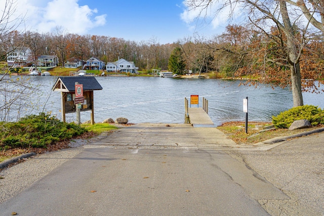 230 E Elizabeth St, Lake Orion, MI 48362 - dock with a boat ramp, a water view, and a residential view
