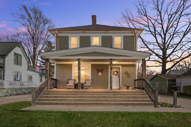 view of front of property with a porch