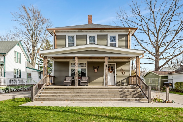 view of front of property with covered porch