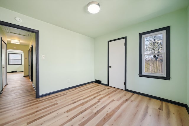 empty room featuring light hardwood / wood-style floors