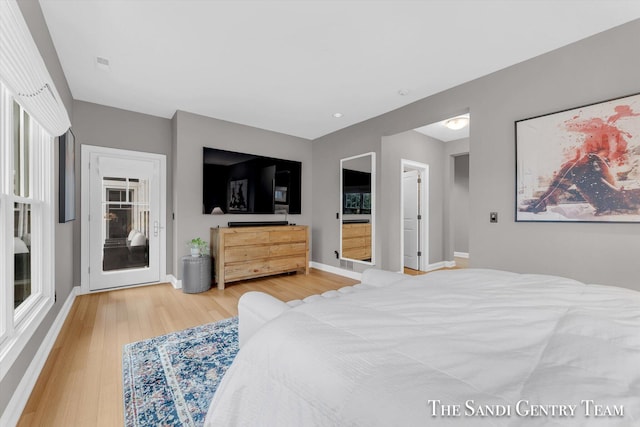 bedroom with hardwood / wood-style floors