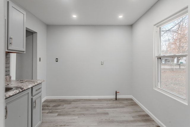 washroom with light wood-type flooring