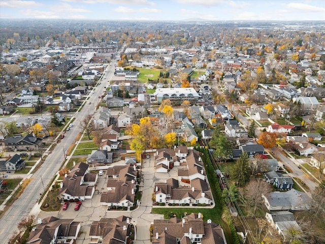 drone / aerial view with a residential view
