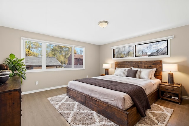 bedroom featuring light hardwood / wood-style flooring