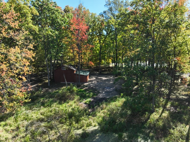 view of yard featuring an outbuilding