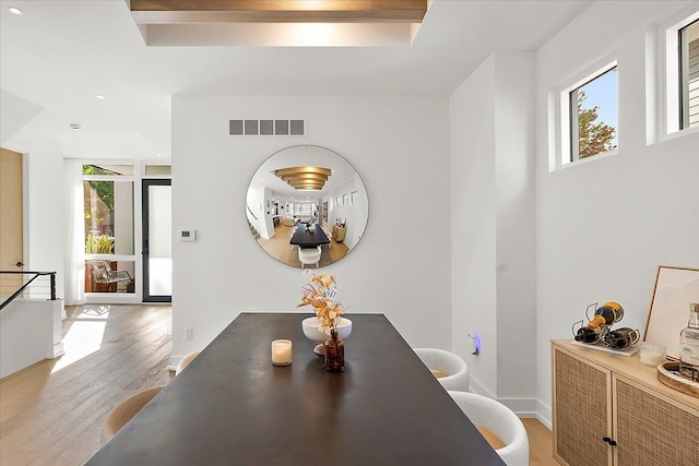 dining room featuring light wood-type flooring