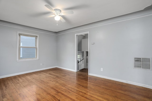 22167 Rausch Ave, Eastpointe, MI 48021 - spare room featuring ceiling fan, wood finished floors, and baseboards