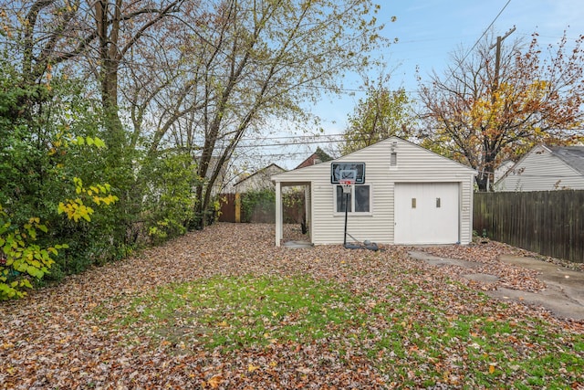 exterior space featuring a garage