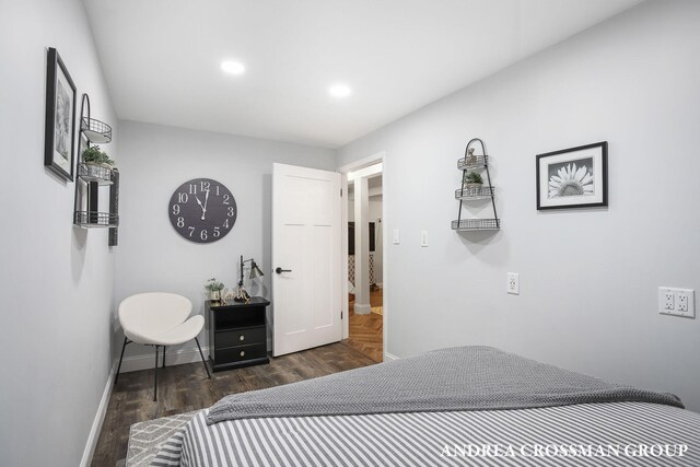 1155 Edgewater Ter, South Haven, MI 49090 - bedroom with baseboards, wood finished floors, and recessed lighting