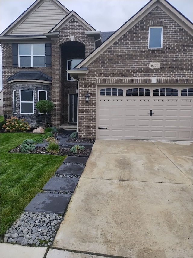 view of front property with a garage