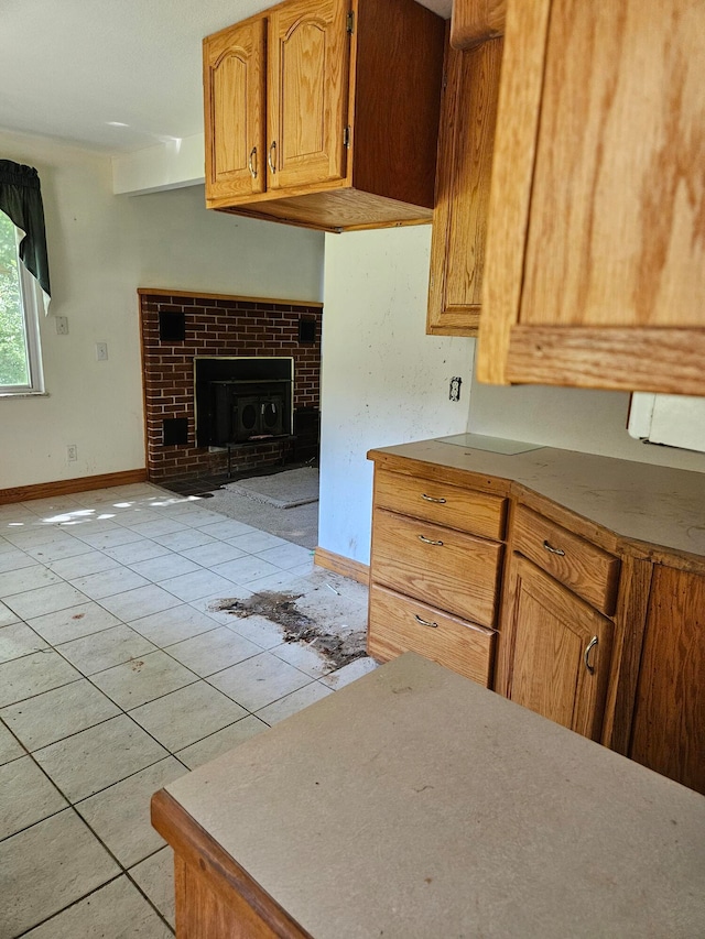 kitchen featuring light tile patterned floors