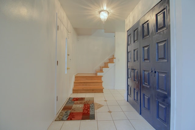 view of tiled foyer entrance